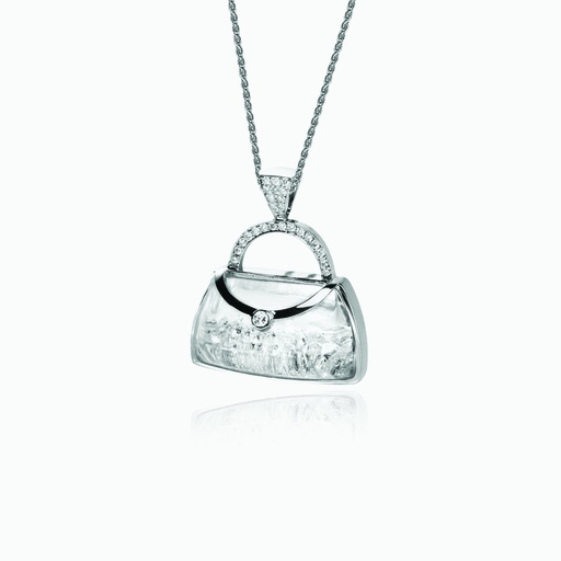[PWW62X#2730] The Floating Diamond Purse Pendant