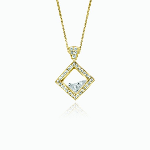 [PYW106X#2733] The Square Floating Diamond Pendant