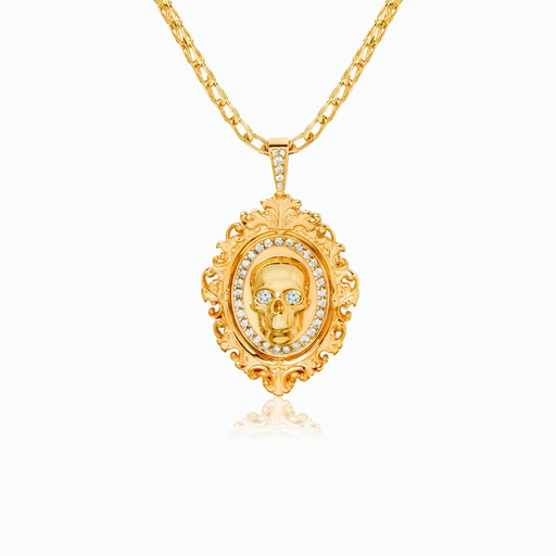 [PWW109X#2741] The Victorian Portrait Skull Pendant