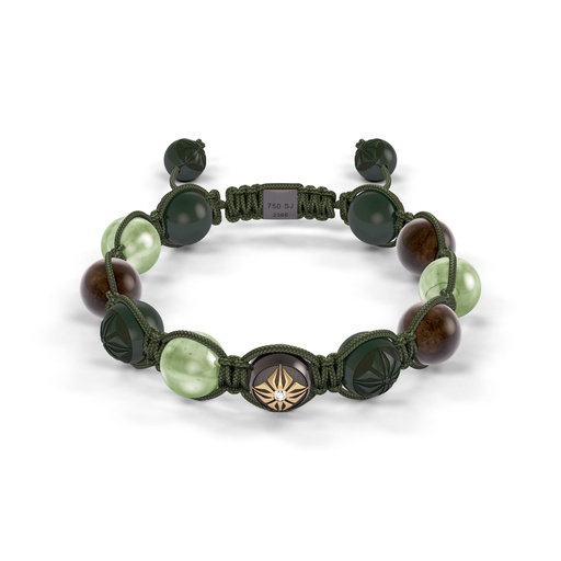[D219756] Shamballa Jewels Rose & Black Gold Sapphire 10mm Braided Bead Bracelet