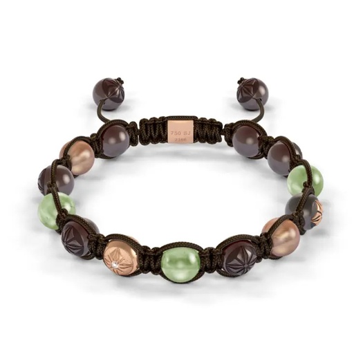 [D226616] Shamballa Jewels Rose & Black Gold Diamond & Sapphire 8mm Braided Bead Bracelet