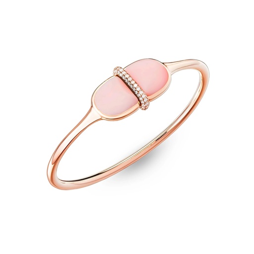 [Amrita Round Bangle In Pink Opal] Amrita Round Bangle In Pink Opal
