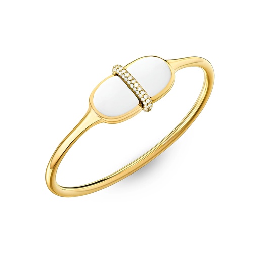 [Amrita Round Bangle In White Ceramic] Amrita Round Bangle In White Ceramic