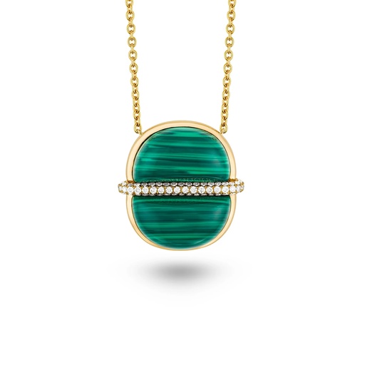 [Amrita Round Necklace In Malachite] Amrita Round Necklace In Malachite