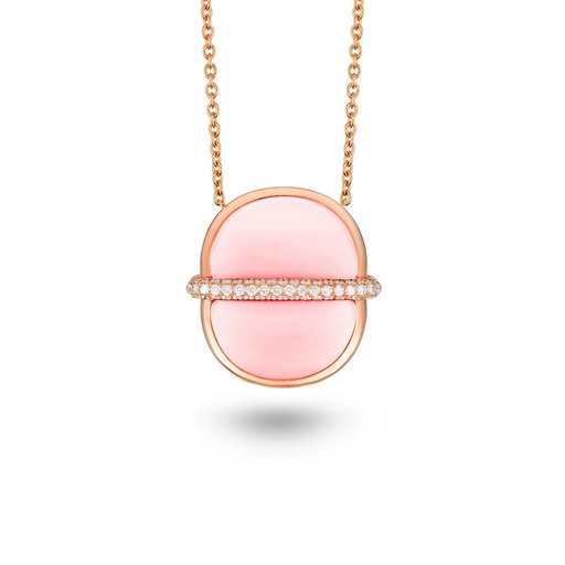[Amrita Round Necklace In Pink Opal] Amrita Round Necklace In Pink Opal