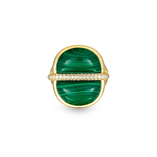 [Amrita Round Ring In Malachite] Amrita Round Ring In Malachite