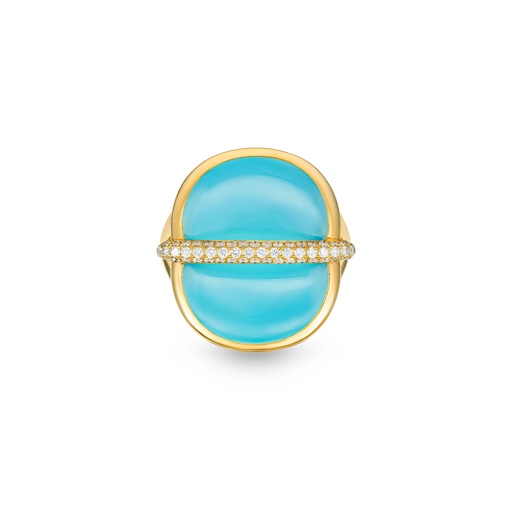 [Amrita Round Ring In Sea Blue Chalcedony] Amrita Round Ring In Sea Blue Chalcedony