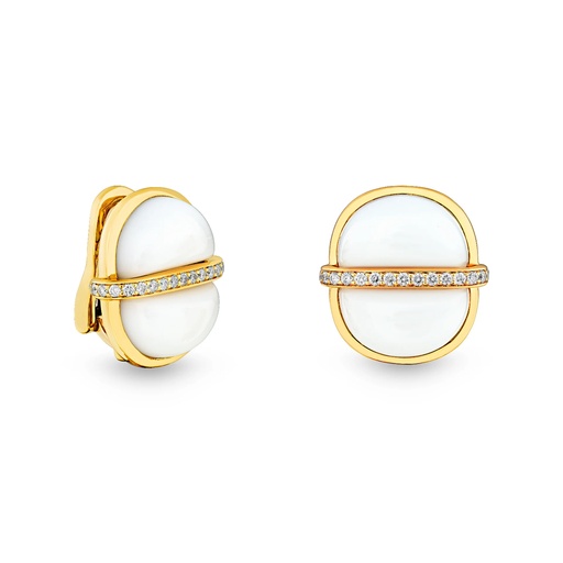 [Amrita Small Round Earrings In White Ceramic] Amrita Small Round Earrings In White Ceramic