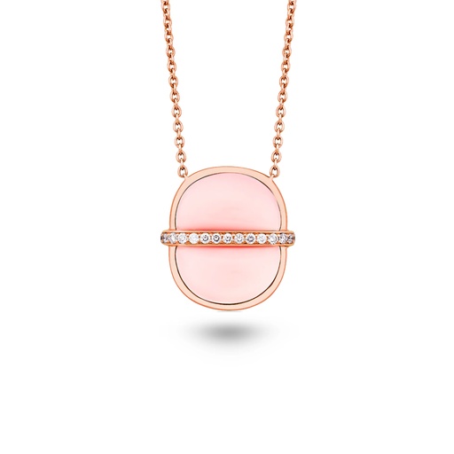 [Amrita Small Round Necklace In Pink Opal] Amrita Small Round Necklace In Pink Opal