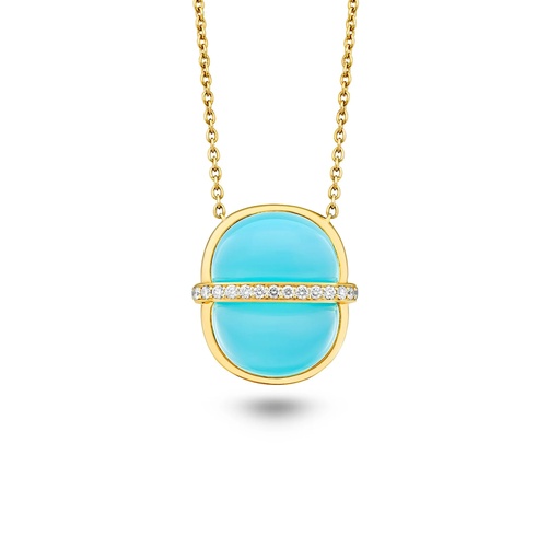 [Amrita Small Round Necklace In Sea Blue Chalcedony] Amrita Small Round Necklace In Sea Blue Chalcedony