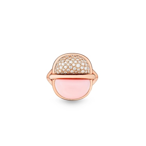 [Amrita Small Round Ring In Pink Opal And Diamonds] Amrita Small Round Ring In Pink Opal And Diamonds