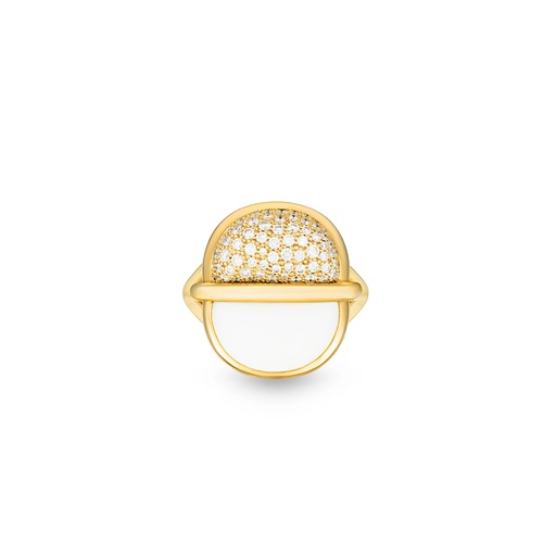 [Amrita Small Round Ring In White Ceramic And Diamonds] Amrita Small Round Ring In White Ceramic And Diamonds