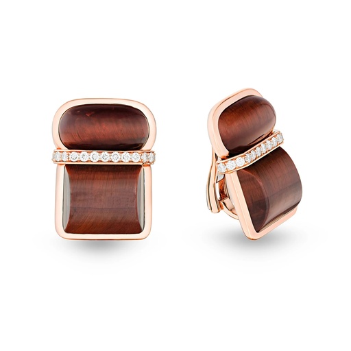 [Amrita Square Earrings In Bull'S Eyes] Amrita Square Earrings In Bull'S Eyes