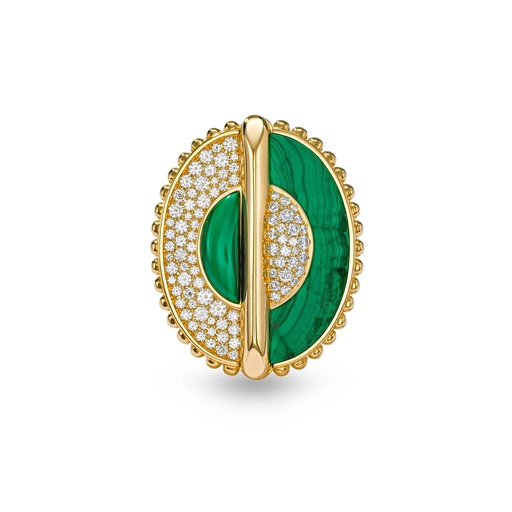[As Above So Below Ring In Malachite And Diamonds] As Above So Below Ring In Malachite And Diamonds