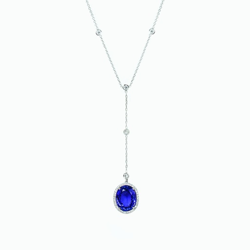 [NWT37#3174] The Oval Cut Tanzinite Drop Necklace