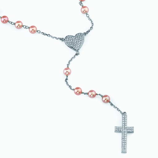 [NWW6X#3176] The Pink Pearl Heart Rosary