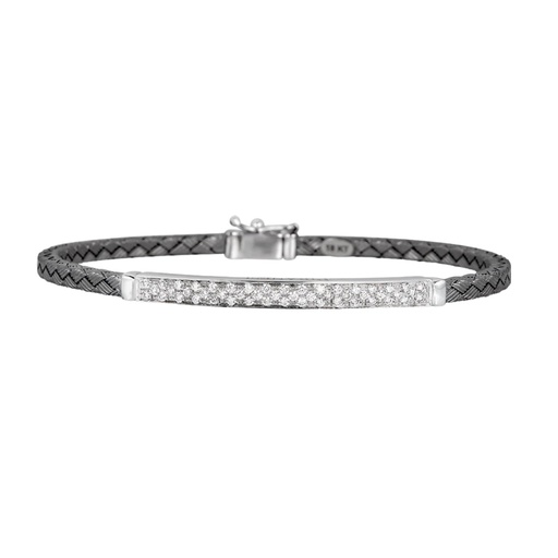 [B4487WD-BG] Black Gold Oro Woven Bracelet