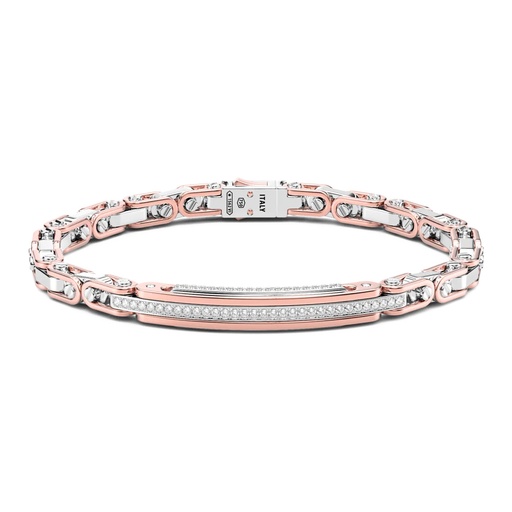 [EB868] Bracciale Zancan In Oro 18Kt E Diamanti Con Targa Centrale