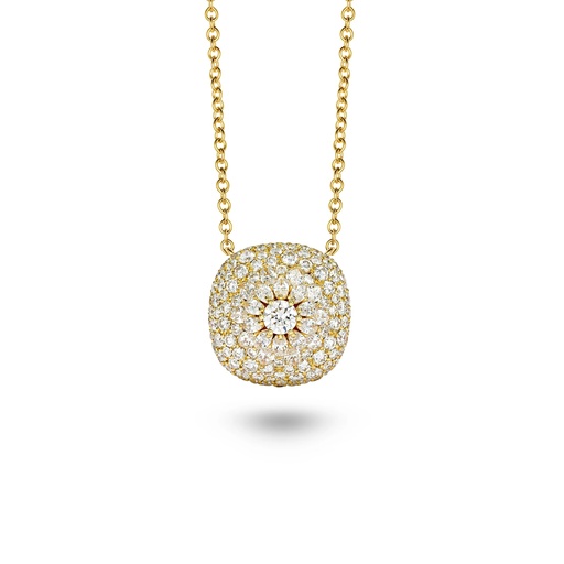 [Daisy Cushion Necklace In Full Diamonds] Daisy Cushion Necklace In Full Diamonds