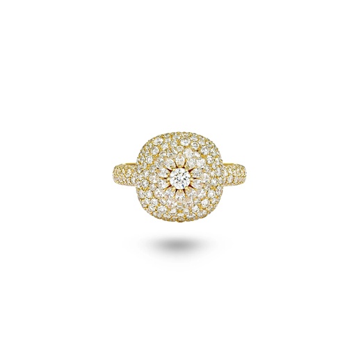 [Daisy Cushion Ring In Full Diamonds] Daisy Cushion Ring In Full Diamonds