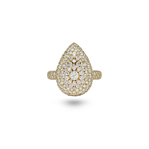 [Daisy Pear-Shape Ring In Full Diamonds] Daisy Pear-Shape Ring In Full Diamonds