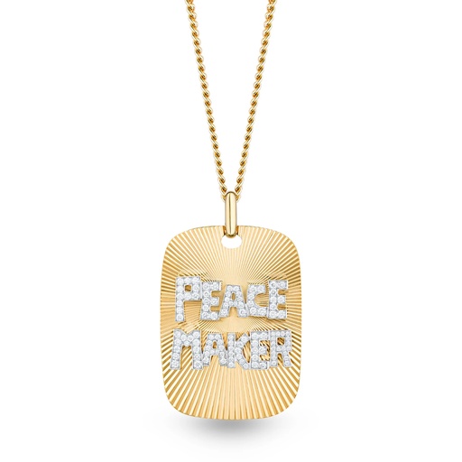 [P043AYWG-MR/CH014YG70] Diamond Peace Maker Necklace