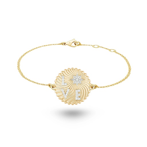[AB005AYWG-MR] Love Frequency Full Diamond Bracelet