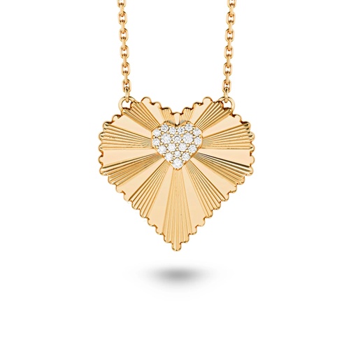 [AN034APG-MR] Medium Heart Of The World Necklace
