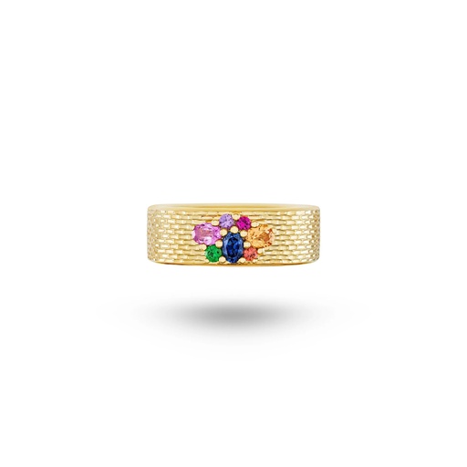 [R060BMSYG-MR48] Pleiades Rainbow Ring
