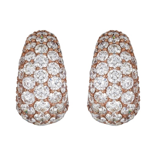 [E5406-DIA/RG] Rose Gold Dome Huggie Earring