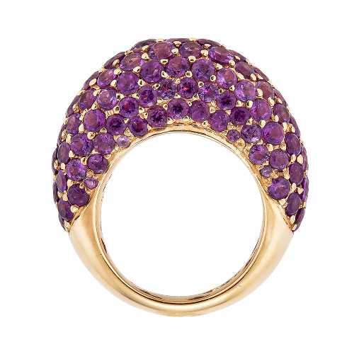 Rose Gold Dome Ring - Amethyst