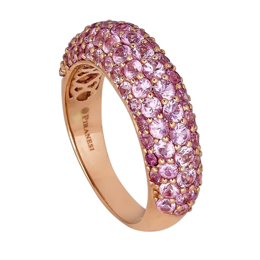 Rose Gold Dome Small Ring - Pink Sapphire