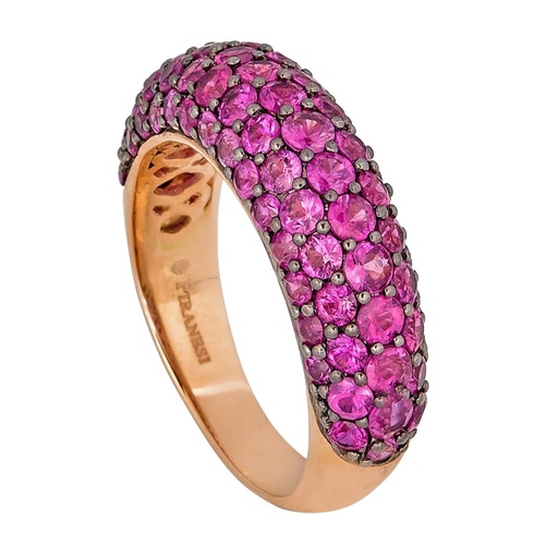 Rose Gold Dome Small Ring - Pink Sapphire