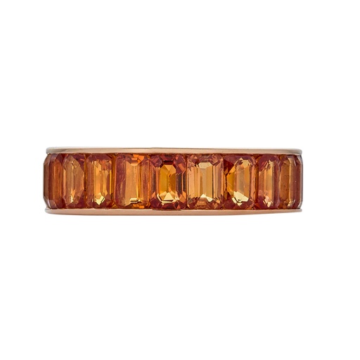 Rose Gold Eternity Channel Set Band - Orange Sapphire