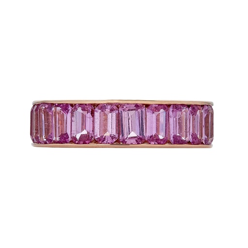 Rose Gold Eternity Channel Set Band - Pink Sapphire