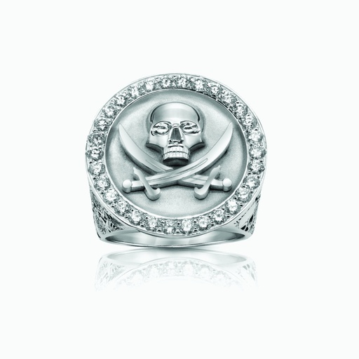 [RWW261X#3418] The Skull And Sword Medallion Ring