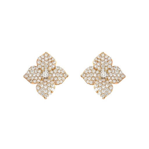 [E4514-DIA/RG] Rose Gold Fiore Small Flower Earrings