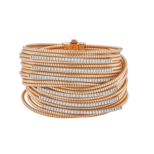 [B4426] Rose Gold Oro Coil Bracelet Wide