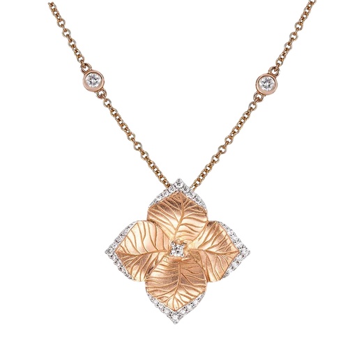 [P1469-RG] Rose Gold Oro Fiore Large Flower Necklace