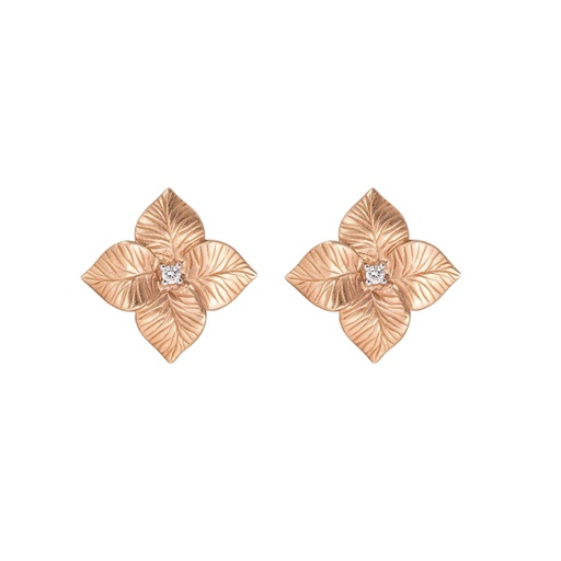 [E5181-RG] Rose Gold Oro Fiore Small Flower Earrings