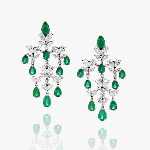 [e19702#3475] The Emerald Chandelier Earrings