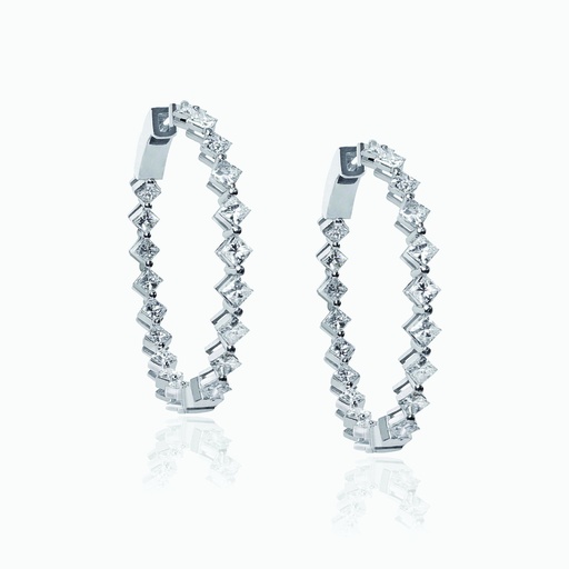 [EWW20X#3482] The Bezel Princess Hoop Earrings