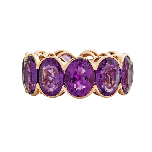 Rose Gold Pietra Oval Eternity Band - Amethyst