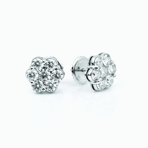 [EWW05X#3490] The Diamond Cluster Earrings