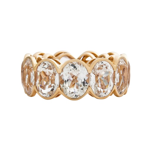 Rose Gold Pietra Oval Eternity Band - White Topaz