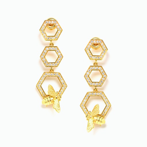 [EYW7X#3496] The Honeycomb Drop Earrings