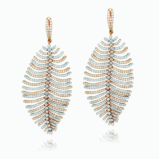 [E7003X#3500] The Leaf Chandelier Earrings