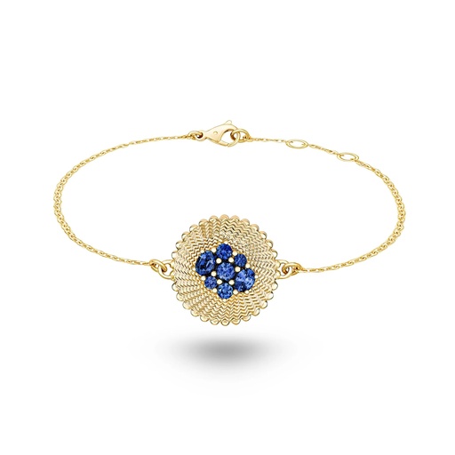 [AB007BBSYG-MR] Seven Sisters Blue Sapphire Bracelet