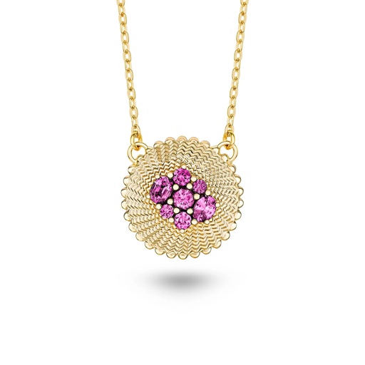 [AN029BPSYG-MR] Seven Sisters Pink Sapphire Necklace
