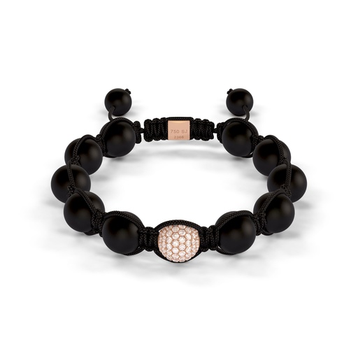 [D227058] Shamballa Jewels Rose Gold Diamond 10mm Braided Bead Bracelet